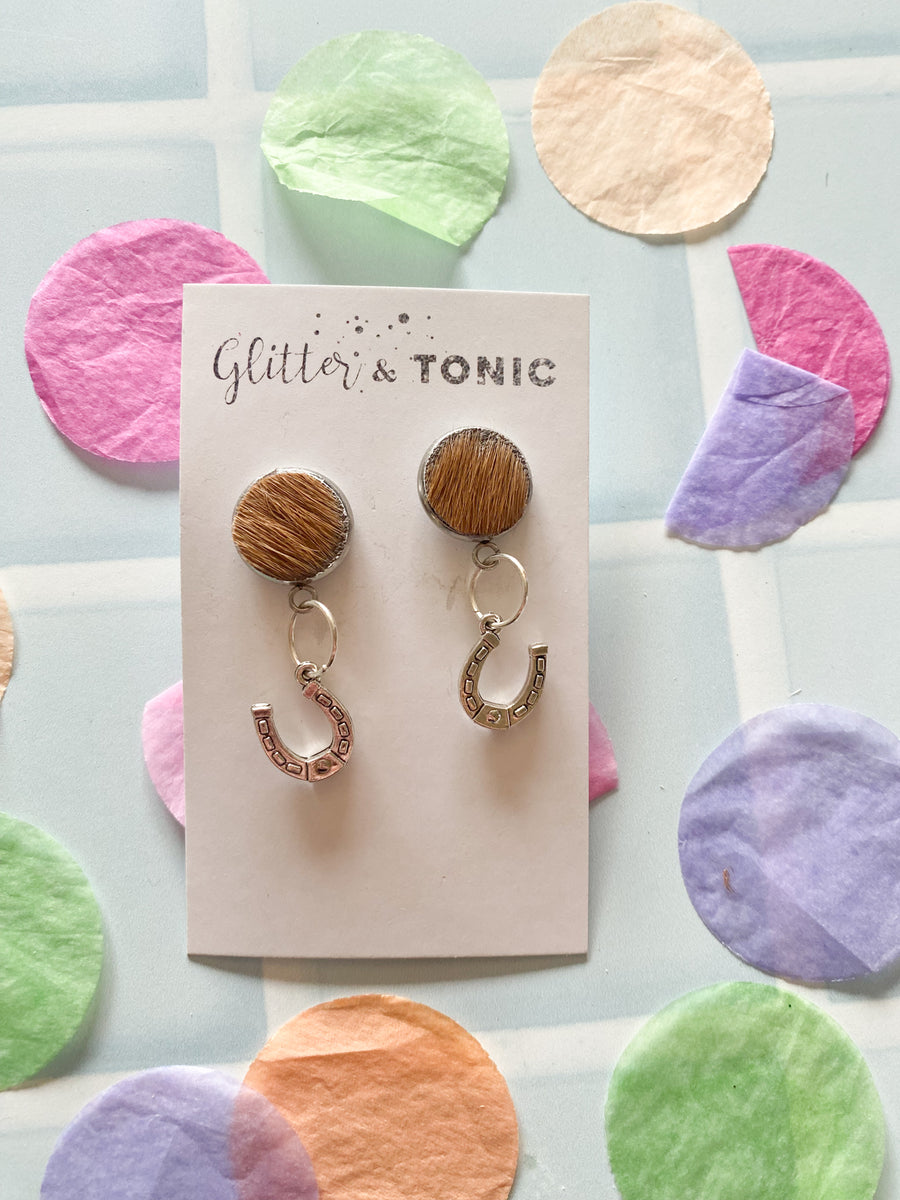 Cowhide Stud Top Dangles