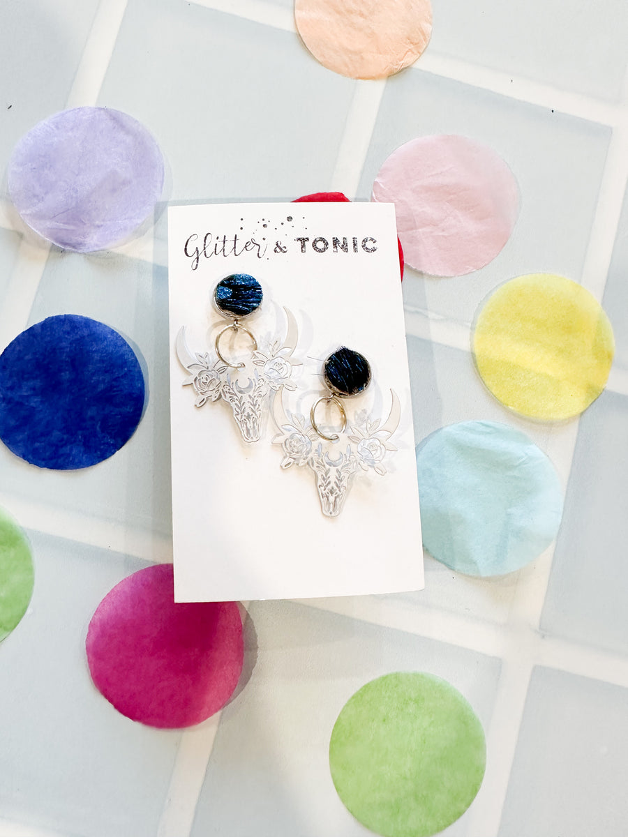 Cowhide Stud Top Dangles